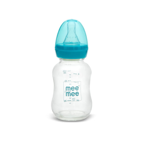 Mee Mee Glass Feeding Bottle 120ml,BPA-Free, Borosilicate Glass Feeding Bottle Upto 3 Years