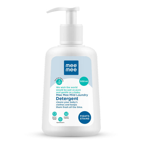 Mee Mee Mild Anti Bacterial Baby Liquid laundry Detergent, food grade, Hypoallergenic free, Soft on hands(bottle, 500 ML)