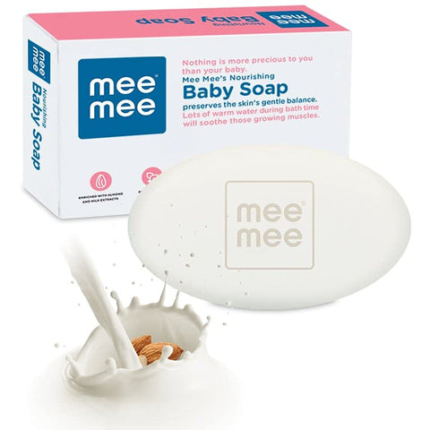 Mee Mee Gentle Baby Soap 75g| Gentle Bathing Bar Infused with Chamomile, Olive, Almond Oil, and Milk Extracts