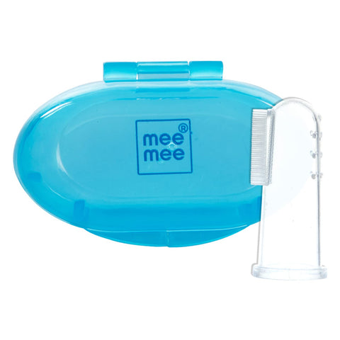 Mee Mee Silicone Baby Finger Toothbrush With Carry Case | Great For Massaging & Cleaning Gums