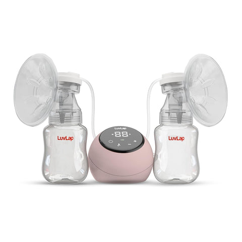 LuvLap Adore Double Electric Breast Pump with Dual Mode, 2 Phase - Stimulation & Expression, Soft Silicone Cushion, Rechargeable Battery, Single Breast Pump Electrical, BPA Free