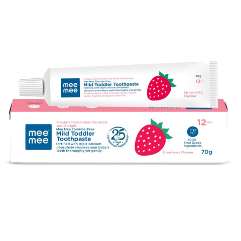 Mee Mee Fluoride-Free Baby Tooth Paste for Kids & Toddler(Straw Berry, Pack of 1)