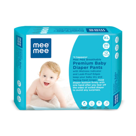 Mee Mee Premium Breathable Baby Diaper Pants, Extra Large, Pk of 20 For 12kg +