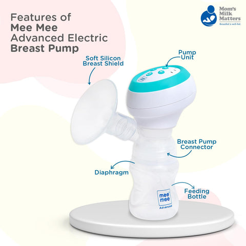 Mee Mee BPA Free Comfort Electrical Breast Pump, Soft silicone breast shield, Soothing Massage function, Easy to Carry and Clean for Nursing & Breast feeding Mothers With Dual Use Mothod