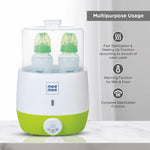 Mee Mee 3 in 1 Digital Sterilizer (2 Bottle Capacity, 6 Min Cycle) | Quick & Effective Sterilization for Bottles, Nipples