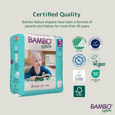 Bambo Nature Premium Baby Diapers - Medium Size (4-8 Kgs), 28 Count