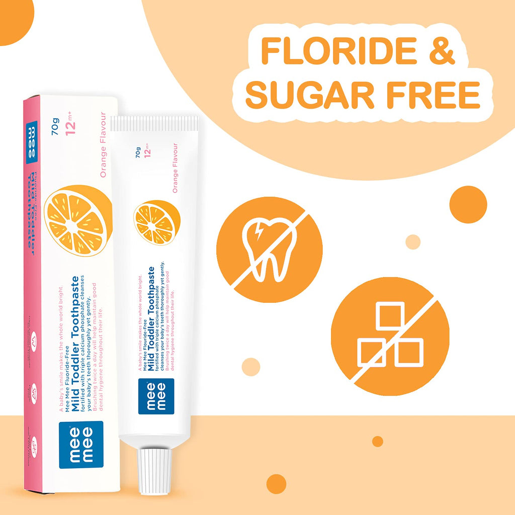 Mee Mee Fluoride-Free Baby Tooth Paste for Kids & Toddler(Orange, Pack of 1)