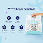 Nappico Ultra Soft Organic Bamboo Diapers | Xtra Large (XL) Size | Diaper Pants | For 12 kg and Above | Super Dry | Quick Absorption | With Wetness Indicator | Rash-Free | 25 Count| Pack of 1