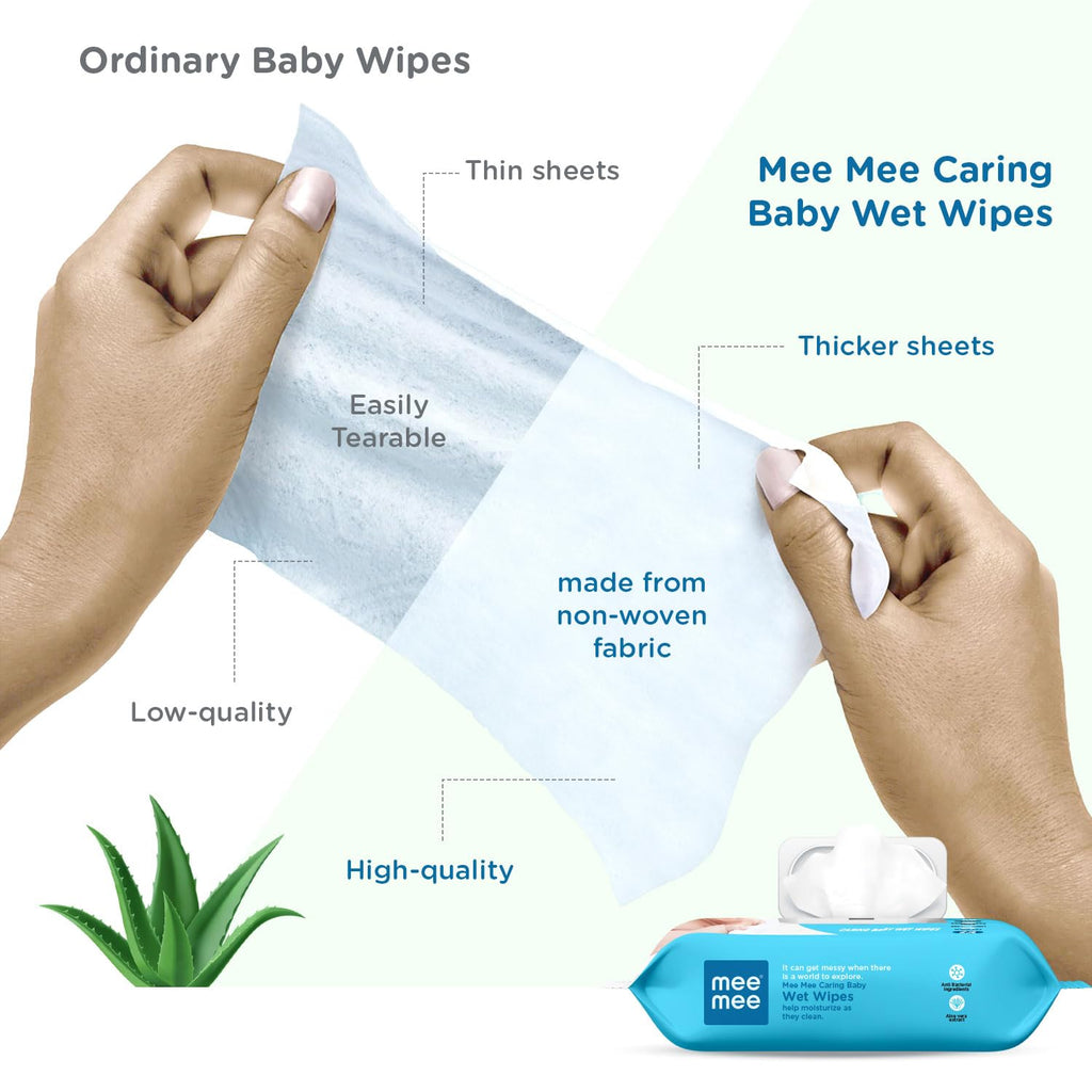 Mee Mee Caring Baby Wet Wipes with lid, 72 Pcs