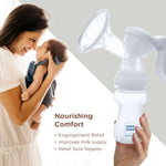 Mee Mee Advanced Manual Breast Pump - 180° Rotating Handle, BPA-Free, Soft Silicone Shield, Overflow Preventer Silica Gel Cup, Soothing Massage, Easy-to-Use, Ideal for Nursing & Breastfeeding Mothers