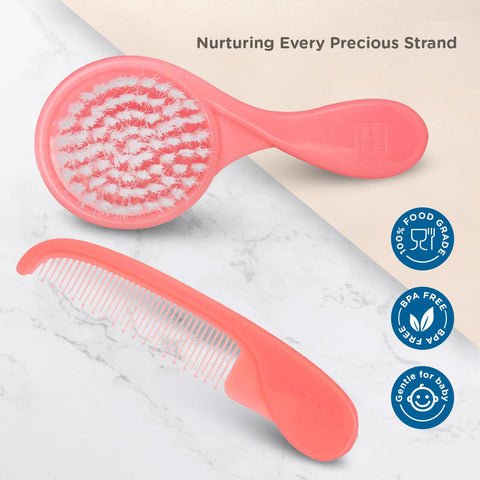 Mee Mee Easy Grip Soft Bristled Comb & Brush Set